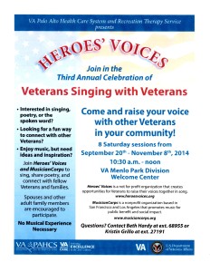 Heroes' Voices Vetrans Singing with Veterans Announcement