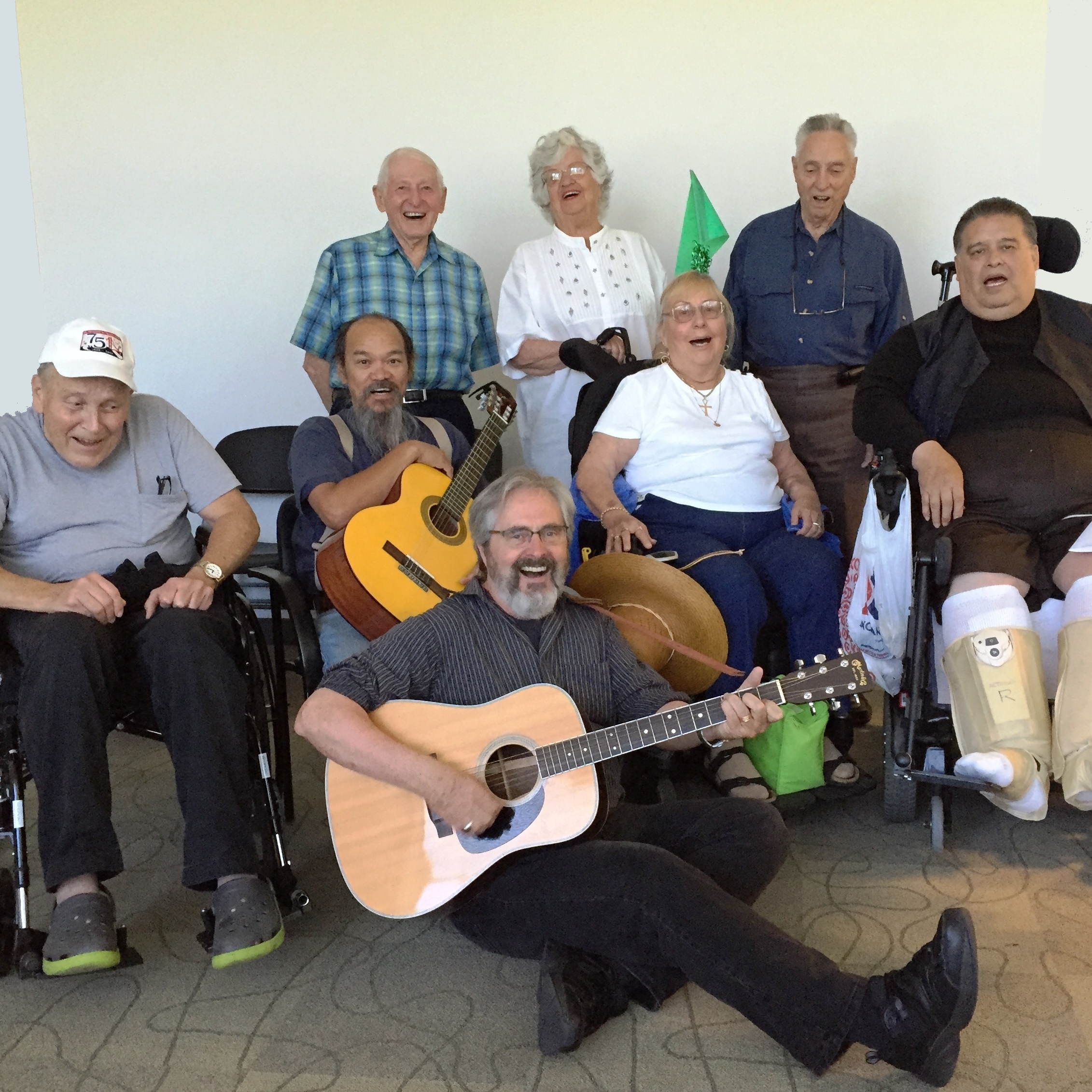 Heroes' Voices Director Rick Harrell performs for residents of the Veterans Home of California-Yountville, the largest Veterans’ home in the United States.
